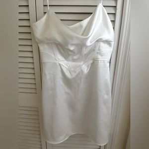 Zara White Satin Body Con Dress
